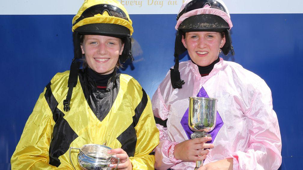 Ella (left) and Abbie McCain after winning pony races at Perth in 2014