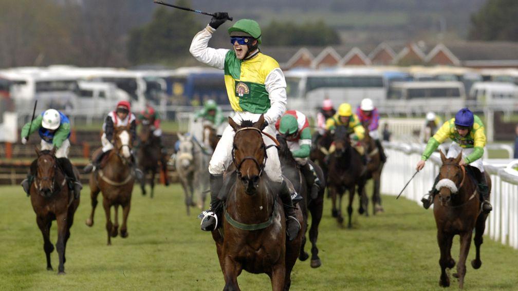 Second time's a charm... Hedgehunter and Ruby Walsh power away from their rivals at the end of the 2005 Grand National