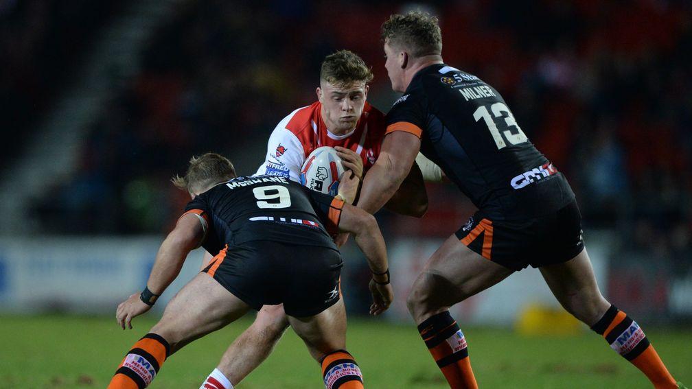 Morgan Knowles of St Helens in action against Castleford