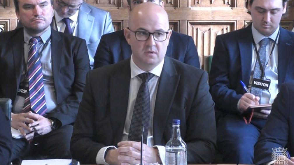 Gambling Commission chief Andrew Rhodes faces questions at a culture, media and sport select committee meeting
