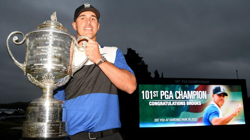 Brooks Koepka: easier to recognise when he's standing in front of a sign with his name on it
