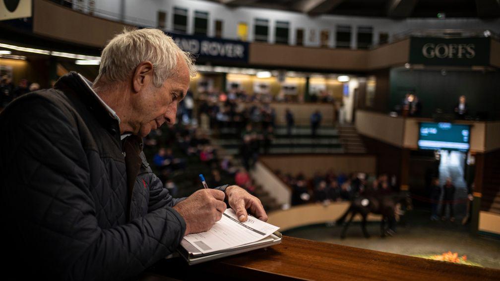 Martin Brassil signs the docket for Tuesday's top lot, the €185,000 Yeats gelding