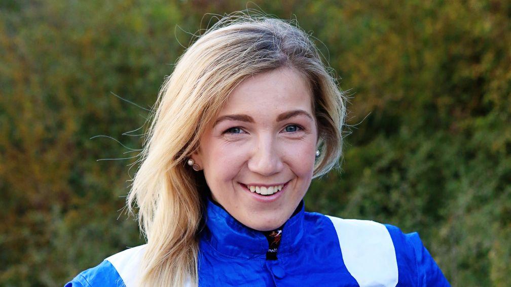Georgia Cox: rode out her 5lb claim with her 50th winner on Jim Rockford at Bath on Monday