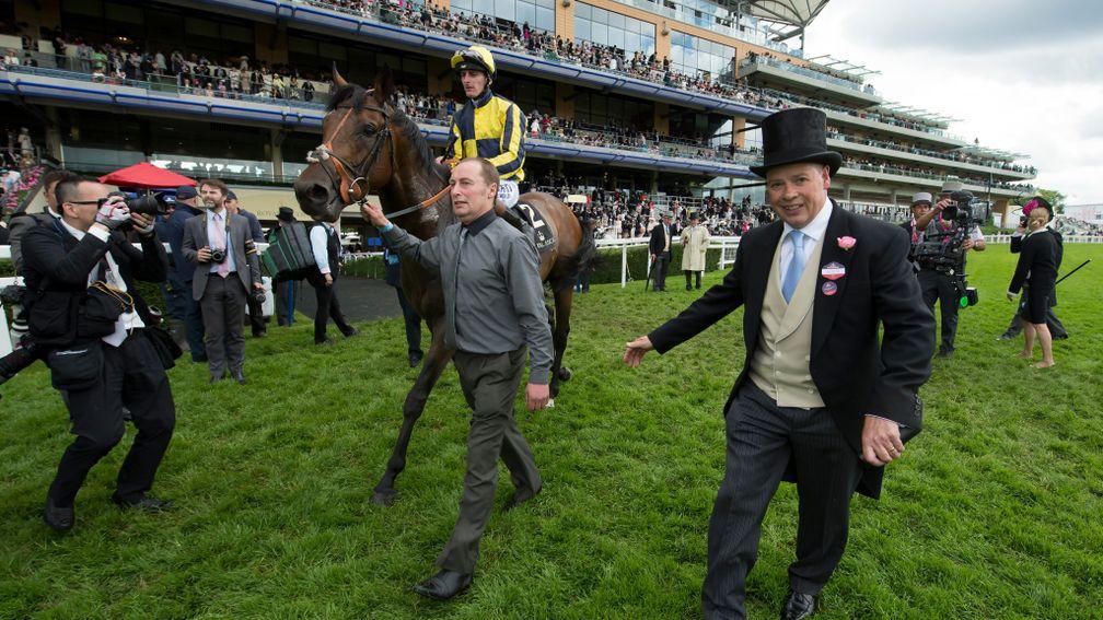 Royal reward: Clive Cox with My Dream Boat (Adam Kirby) after winning the Prince of Wales's Stakes at Royal Ascot for owners Paul and Clare Rooney