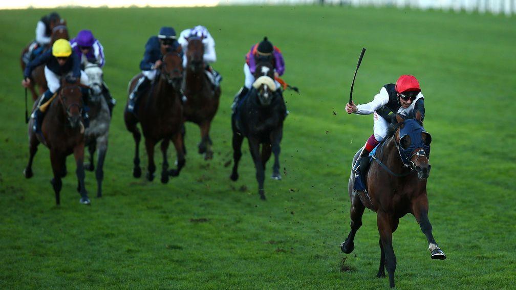ASCOT, ENGLAND - OCTOBER 20: Frankie Dettori rides clear on Cracksman to win The QIPCO Champion Stakes during QIPCO British Champions Day at Ascot Racecourse on October 20, 2018 in Ascot, England. (Photo by Charlie Crowhurst/Getty Images)