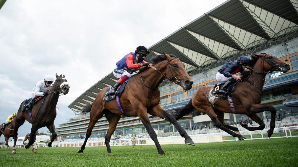 Moore won the Hampton Court Stakes on Russian Emperor (right) at Royal Ascot