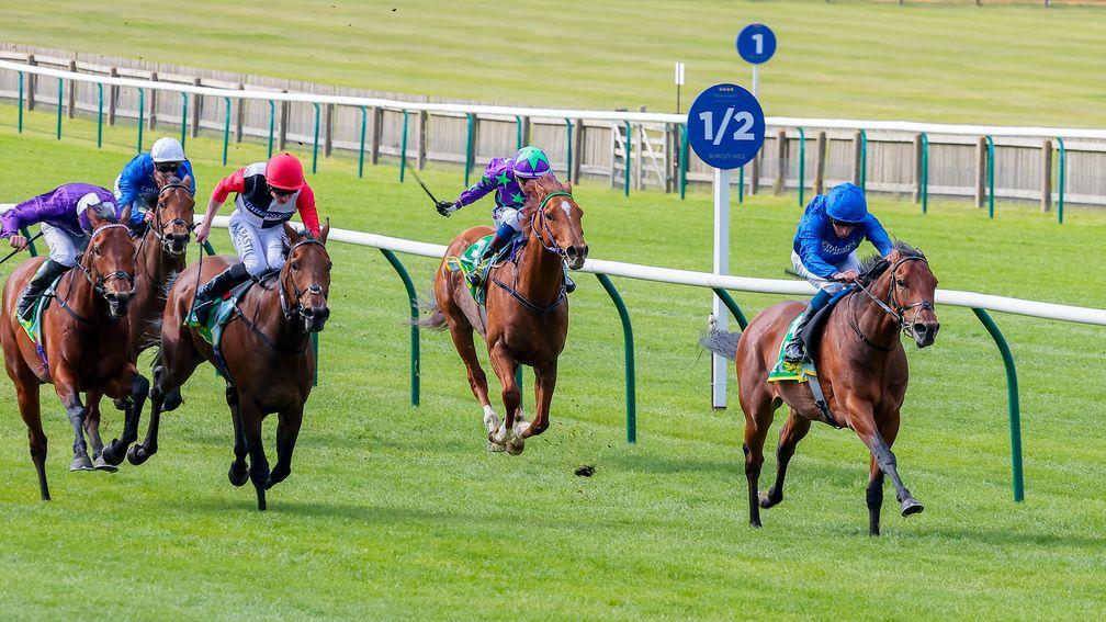 Ottoman Fleet: scoots clear under William Buick to land the Group 3 bet365 Earl Of Sefton Stakes 