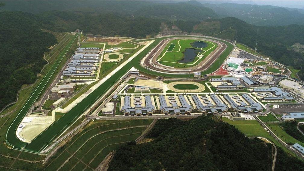 An aerial view of Conghua racecourse: horses will still have to be quarantined if competing there
