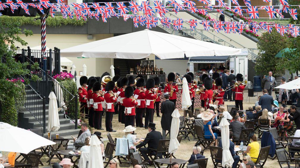 After-racing entertainment around the bandstand at Royal Ascot