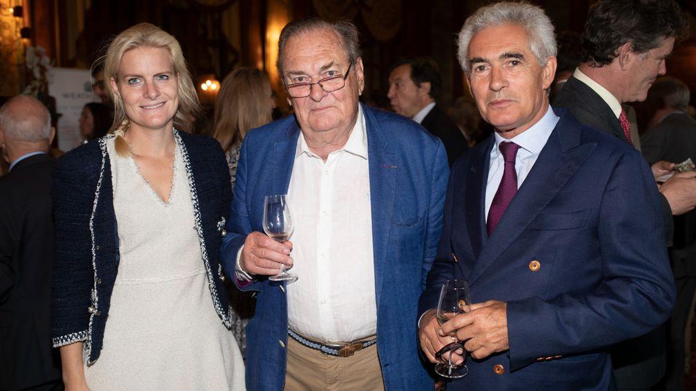 Alex Summerfield, Desmond Stoneham and Eric Hoyeau at the Weatherbys & Racing Post annual cocktail party at the Royal Hotel in Deauville.Photo: Patrick McCann/Racing Post 16.08.2019
