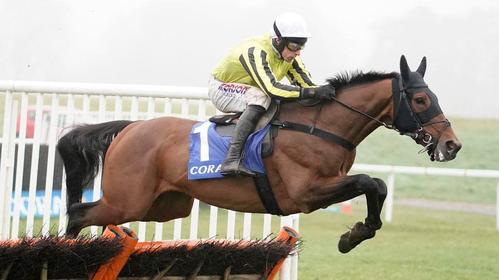 Allmankind jumps a hurdle en route to an impressive success in the Coral Finale Juvenile Hurdle at Chepstow