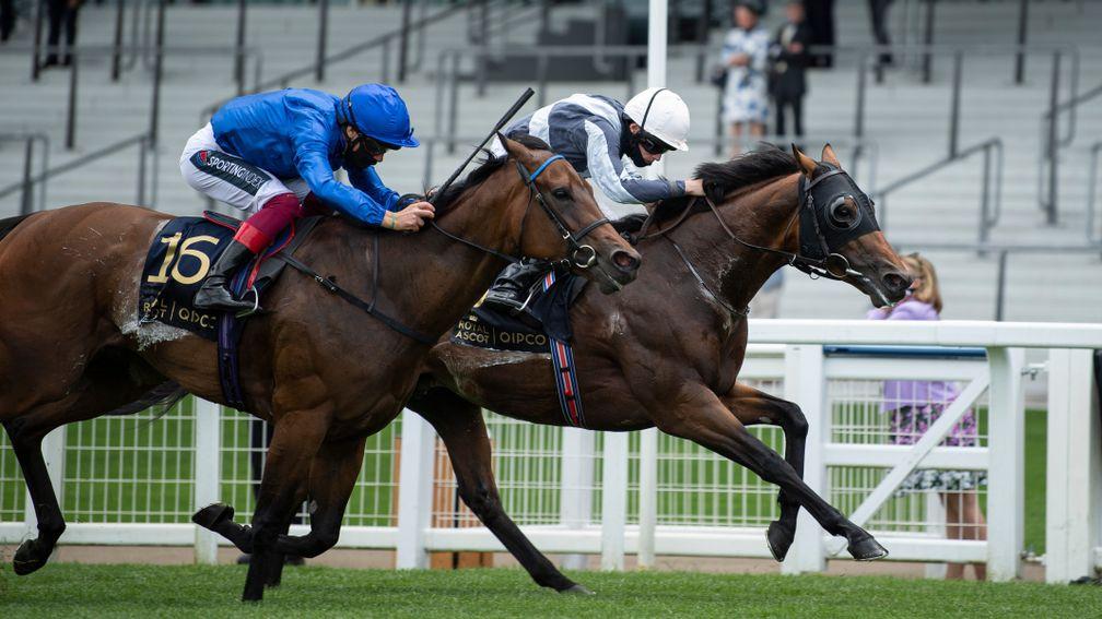 Terebellum (left) loses narrowly to Circus Maximus in the Queen Anne Stakes