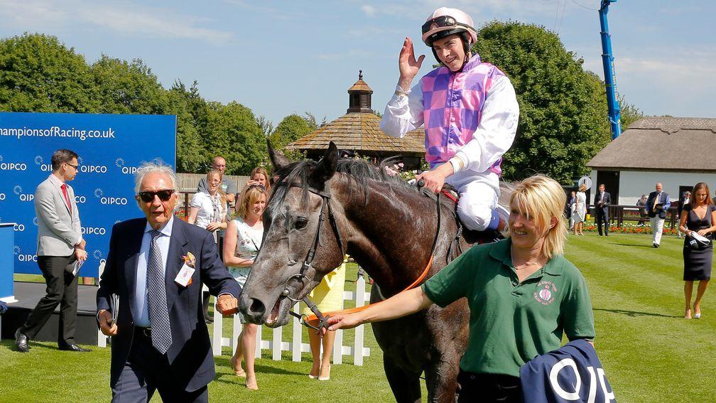 Amazing Maria - James Doyle winners lead in with owner Sir Robert OgdenThe Qipco Falmouth Stakes (British Champions Series) (Group 1)  Newmarket  10/7/2015©cranhamphoto.com
