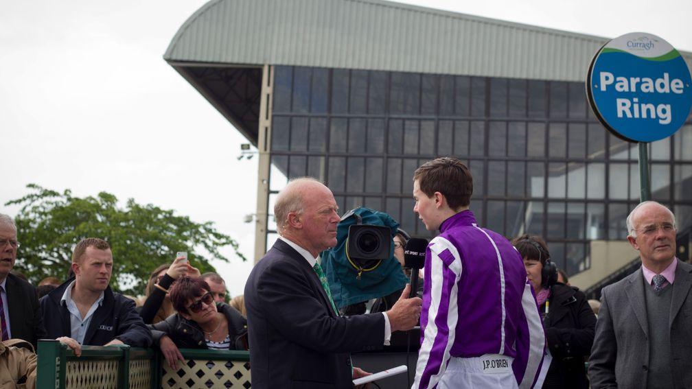 Robert Hall interviewing Joseph O'Brien at the Curragh for RTE