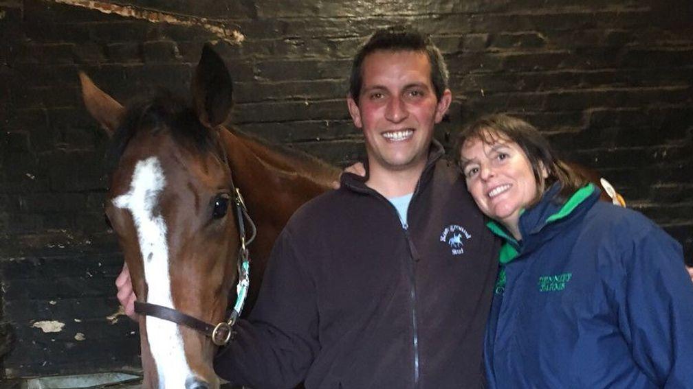 Fiona Denniff with Adam Hill and the half-sister to Beat The Bank sold for 500,000gns