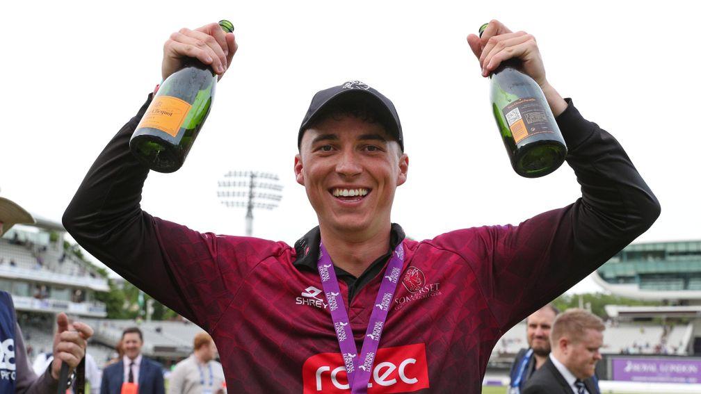 Tom Banton celebrates Somerset's One-Day Cup win over Hampshire at Lord's