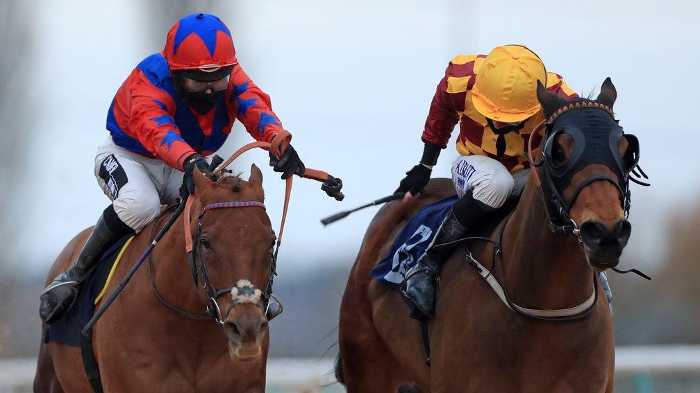 Duke Of Firenze (left) rolls back the years with victory at Southwell in February