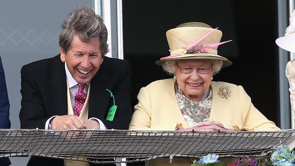 EPSOM, ENGLAND - JUNE 06:  John Warren and Queen Elizabeth II watch the racing from the Royal Box at the Investec Derby festival at Epsom Racecourse on June 6, 2015 in Epsom, England.  (Photo by Chris Jackson/Getty Images)EPSOM, ENGLAND - JUNE 06:  John W