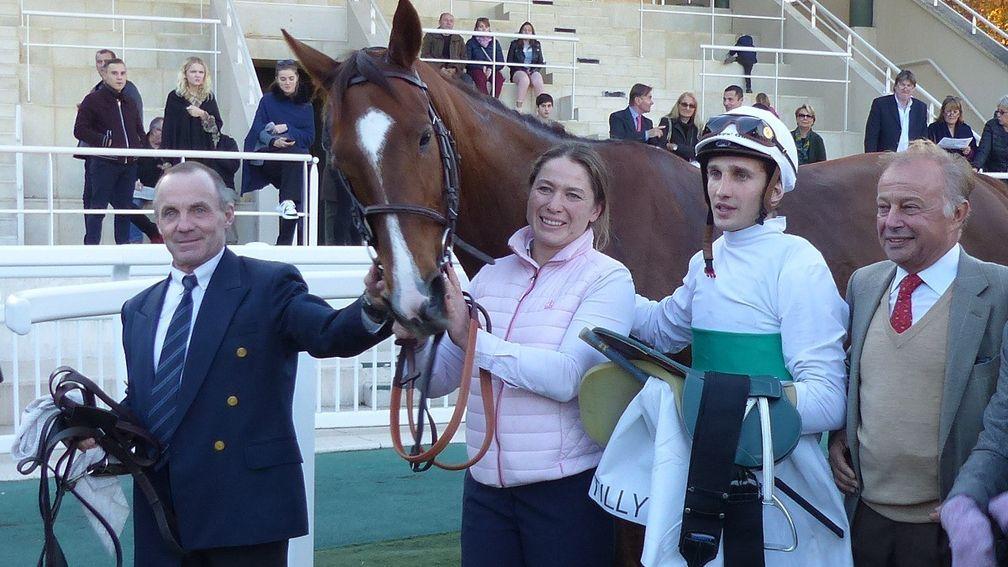 Happy connections after Listen In gained her first Group race success in the Prix du Conseil de Paris at Chantilly