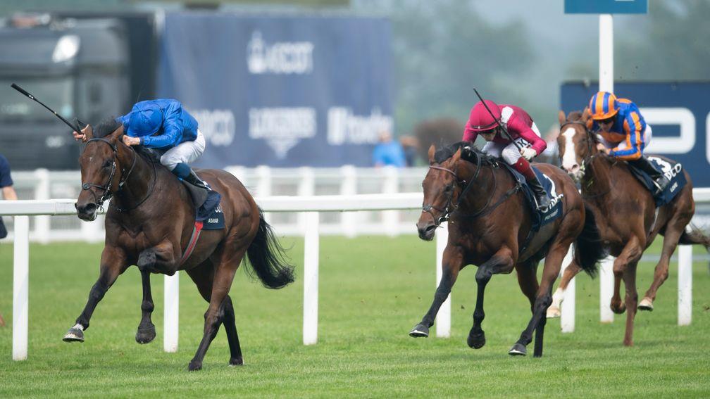 The Charlie Appleby-trained Adayar wins the King George from John Gosden's Mishriff and Aidan O'Brien's Love