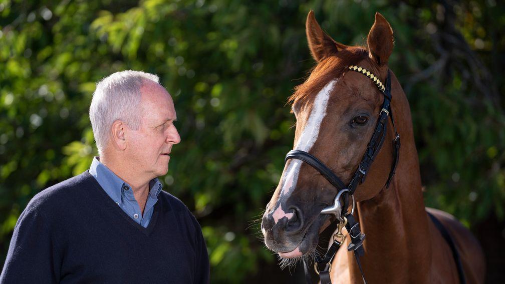 Bjorn Nielsen and Stradivarius at Clarehaven Stables last month