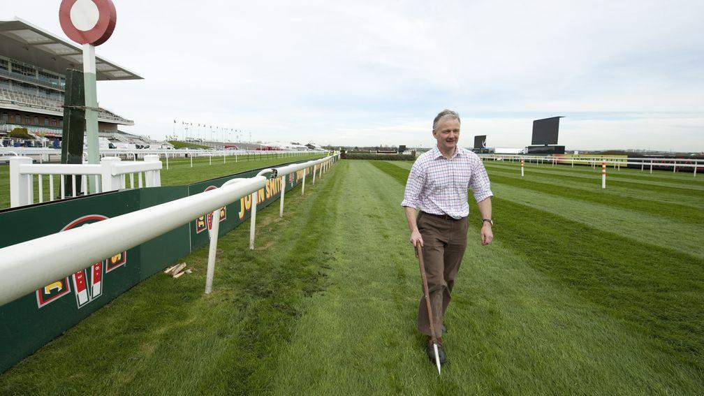 Aintree clerk of the course Andrew Tulloch: reported improved conditions on Wednesday