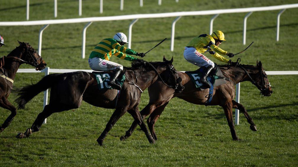 Sky Pirate (right) beats Entoucas in the Grand Annual
