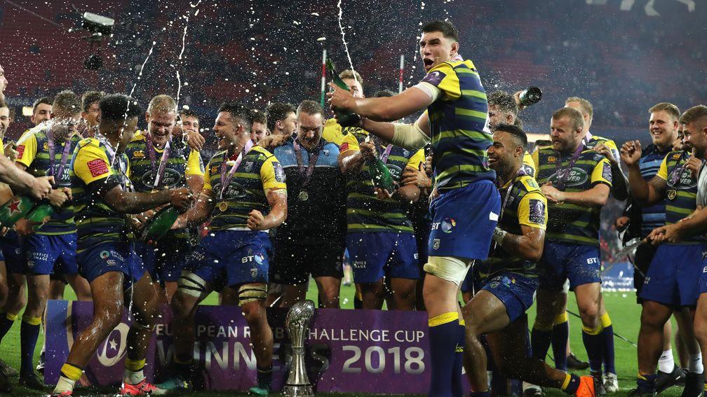 Cardiff Blues celebrate their European Challenge Cup final victory over Gloucester last season