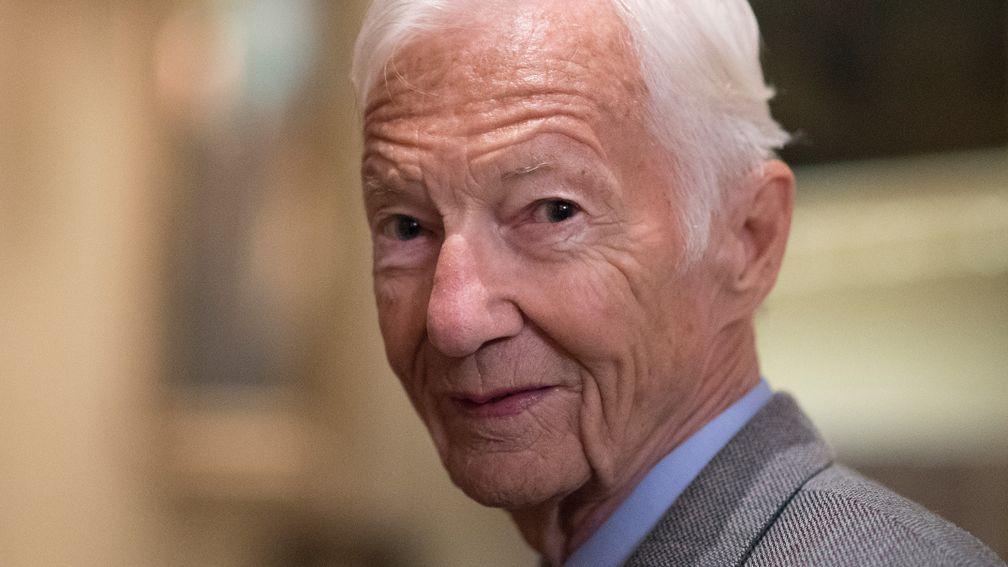Lester Piggott at the Jockey Club Rooms in Newmarket to celebrate the 60th anniversary of his first classic win on Crepello in the 1957 2000 Guineas 24.4.17 Pic: Edward Whitaker