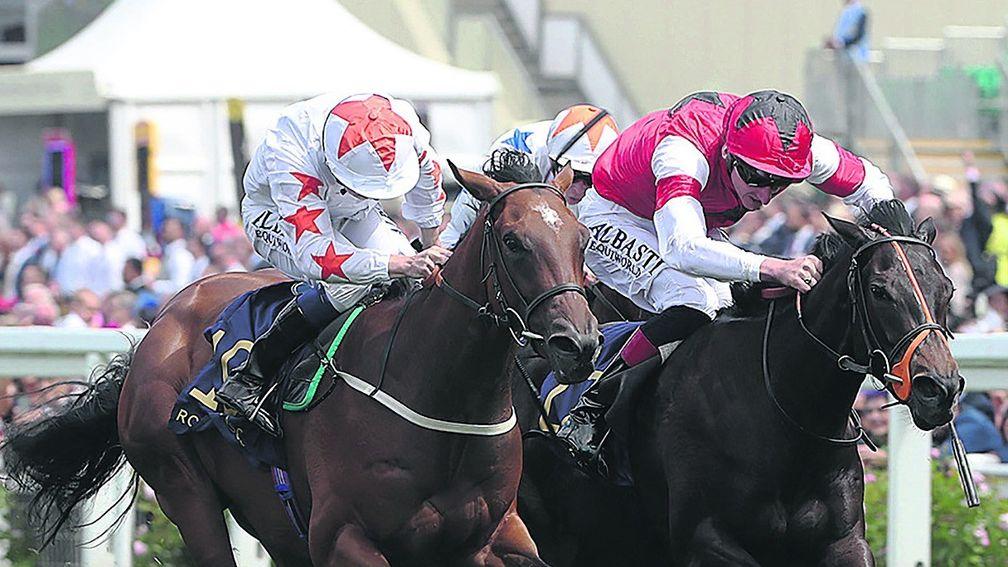Signora Cabello (left) wins the Queen Mary at Royal Ascot