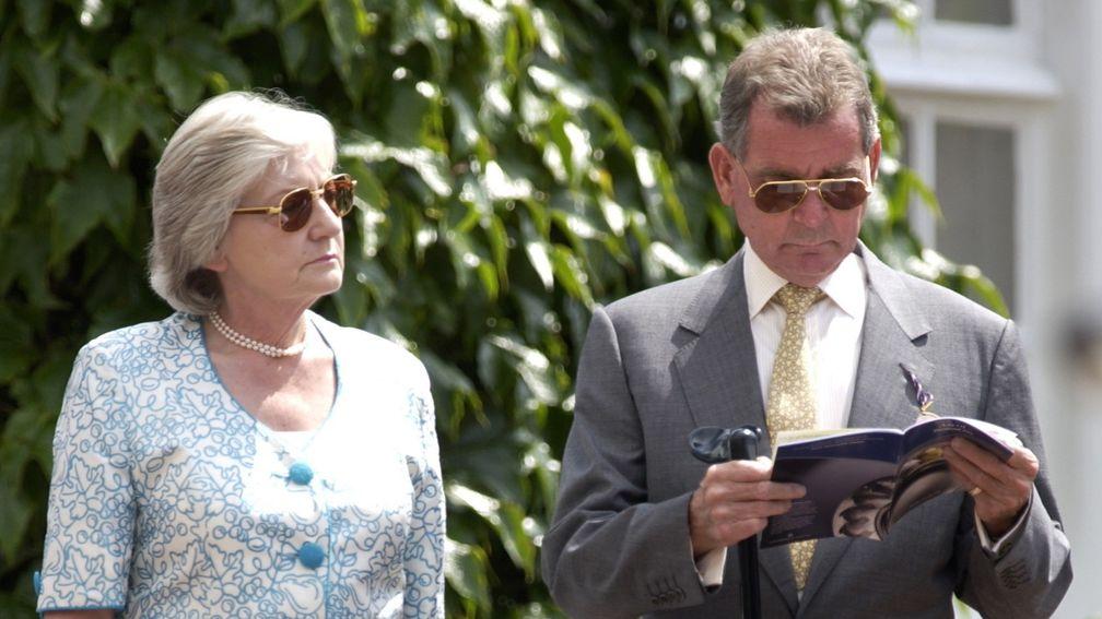 Maureen Brittain and husband Clive at Ascot in 2002