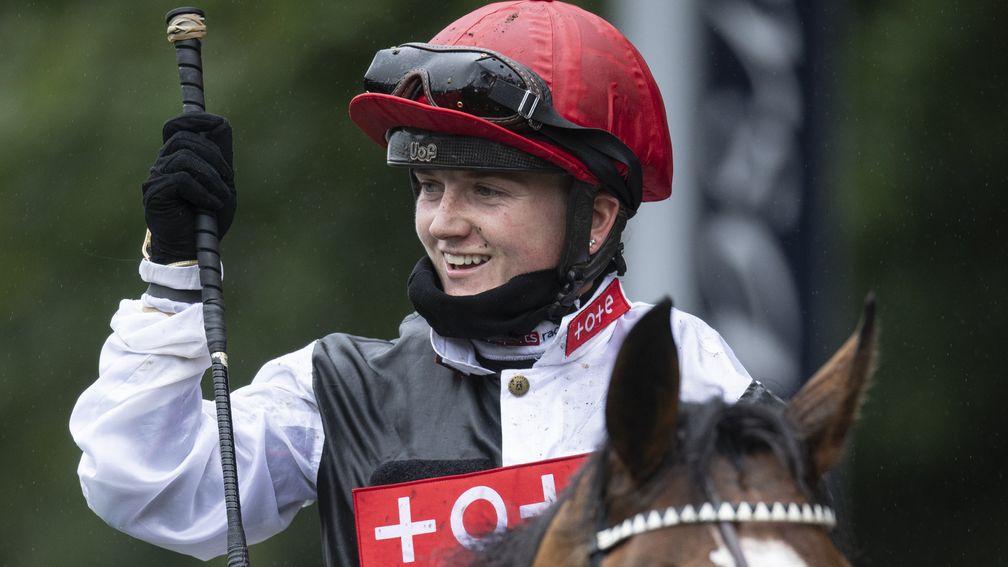 On a high: Hollie Doyle achieved a historic five-timer at Windsor on Saturday