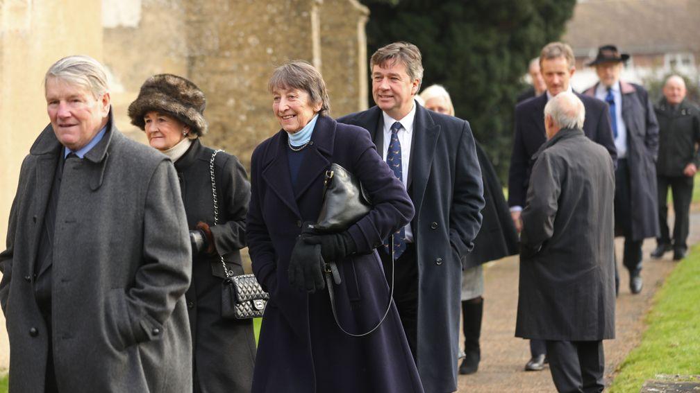 Ian Balding, Henrietta Knight and Richard Phillips enter the church