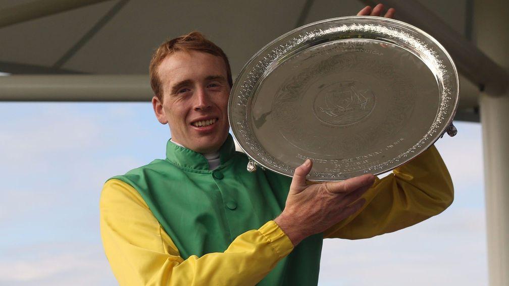 Steven Clements holds the prize for winning the Connacht Hotel Q.R. Handicap aboard Quick Jack