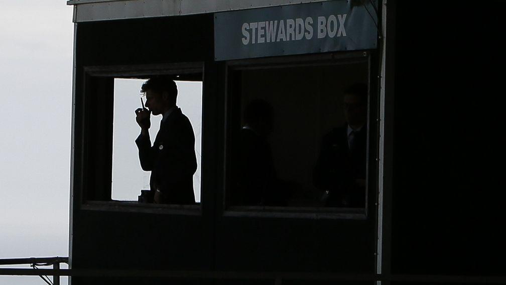 BRIGHTON, ENGLAND - JULY 04: Clerk of the Course George Hill in the stewards box at Brighton racecourse on July 4, 2017 in Brighton, England. (Photo by Alan Crowhurst/Getty Images)