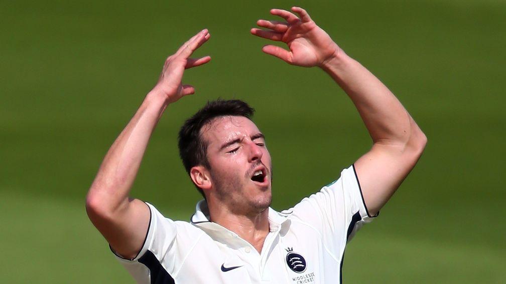Middlesex bowler Toby Roland-Jones has suffered an injury setback