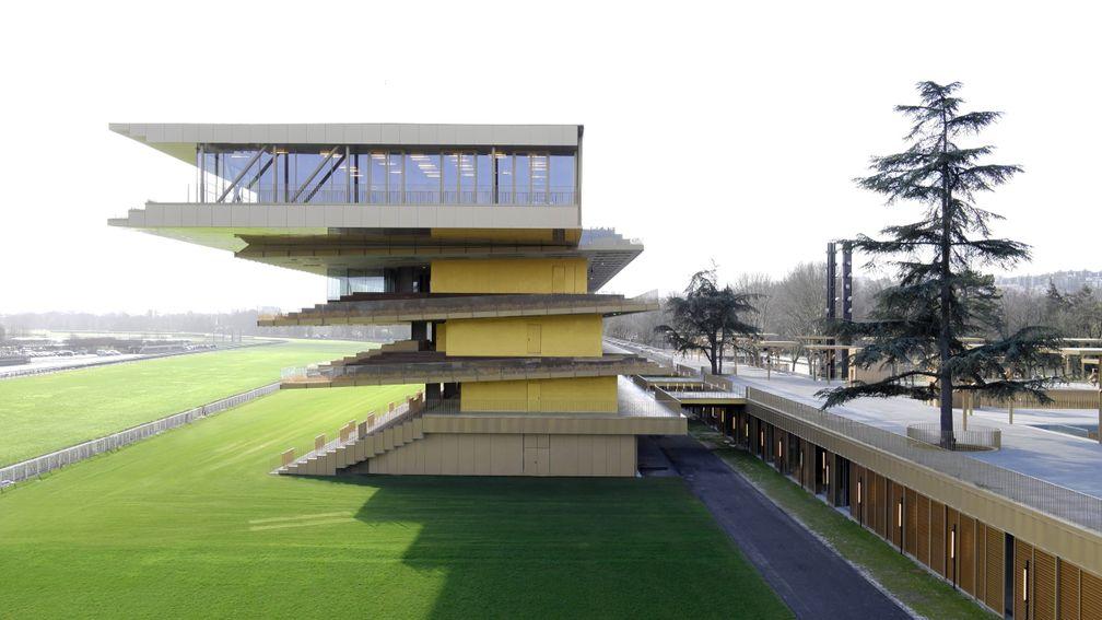 Dominque Perrault's grandstand is designed to 'lean in' to the action on the track