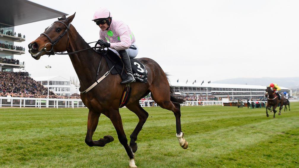 Ruby Walsh brings Douvan home clear of his field in the 2016 Arkle at the Cheltenham Festival