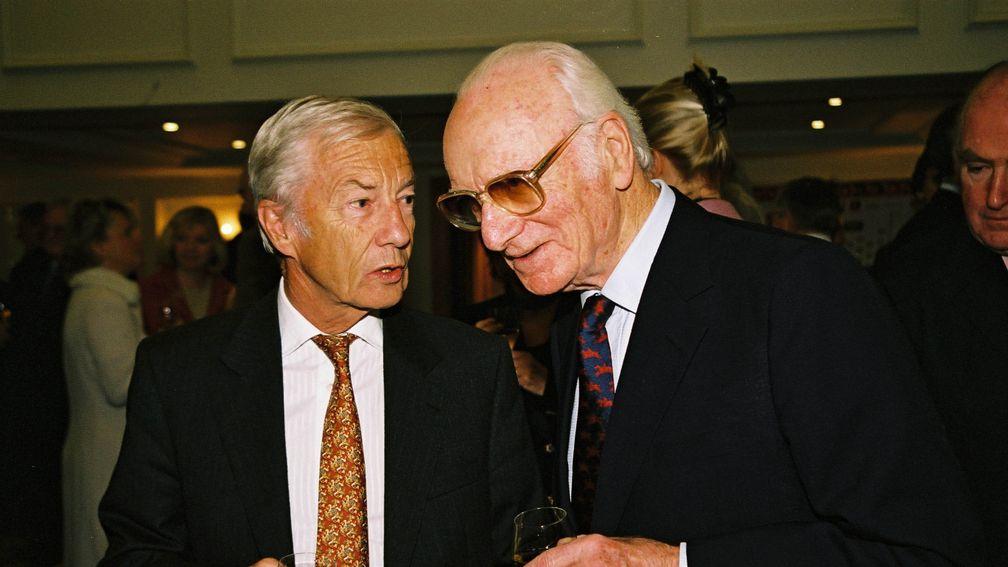 Sir Peter O'Sullevan and Lester Piggott at the Sir Peter O'Sullevan Annual Awards lunch in 2001