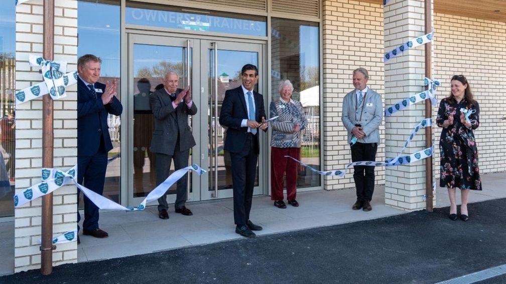 Rishi Sunak, then chancellor, opens the Dales Stand at Catterick