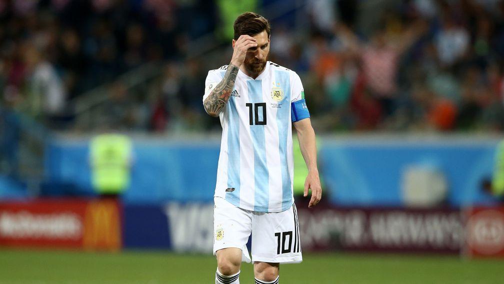 Lionel Messi can barely watch during a shambolic Argentina display