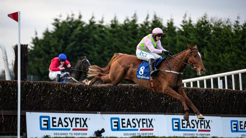Monkfish and Paul Townend put in a clean jump at the last fence at Fairyhouse