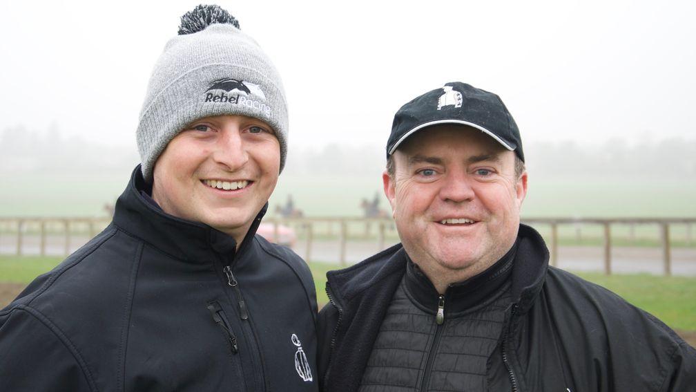 Owner Phil Cunningham (right) with trainer Richard Spencer