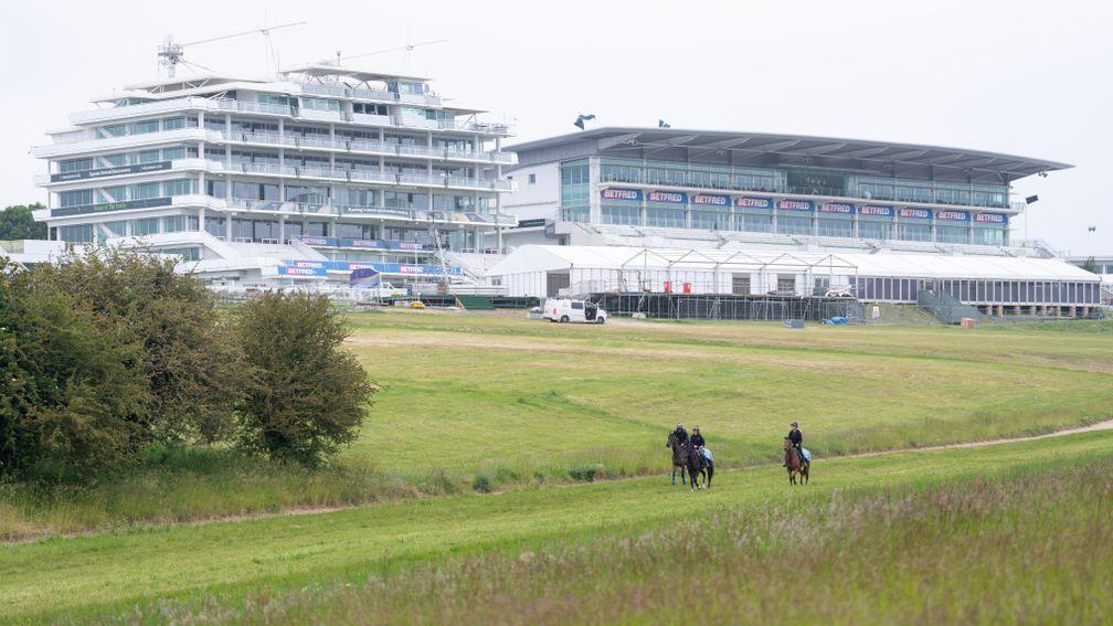 Epsom's grandstand offers a spectacular backdrop to the town's gallops