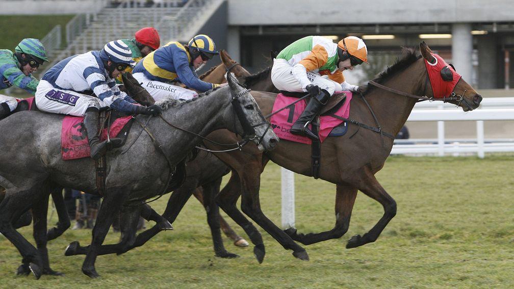 Lough Derg (right) is reeled in by Serabad (grey, near) at Ascot in 2009