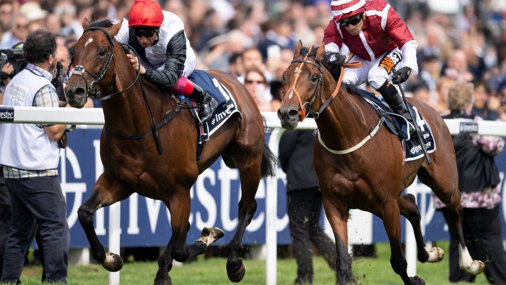 Salouen (right) just loses out to Cracksman in the Coronation Cup at Epsom in June