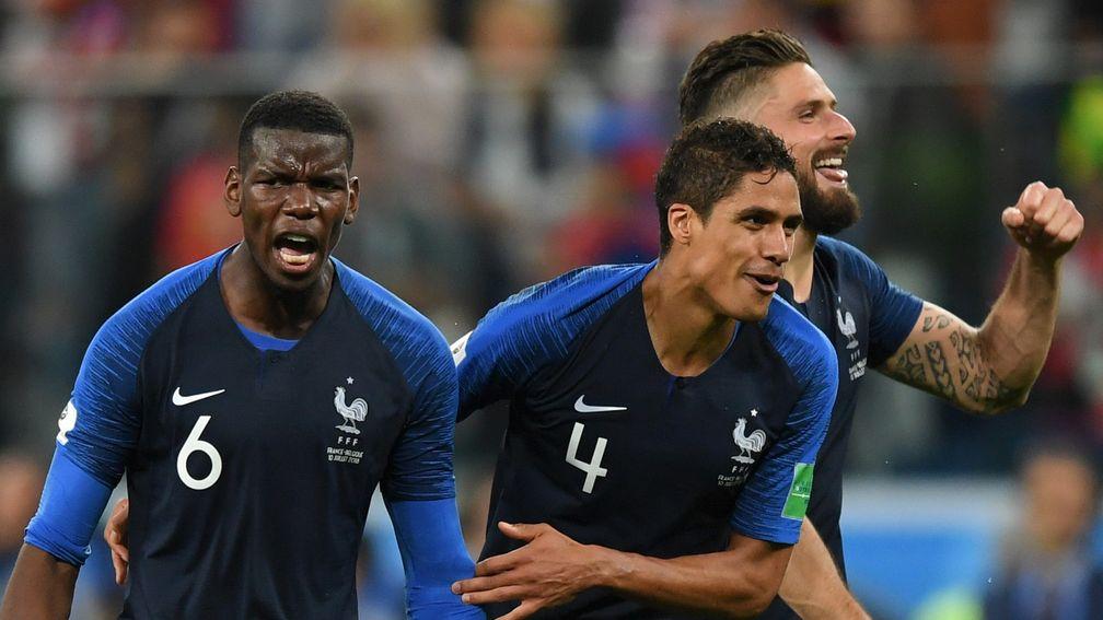 Raphael Varane (number four) and Paul Pogba have been key for France