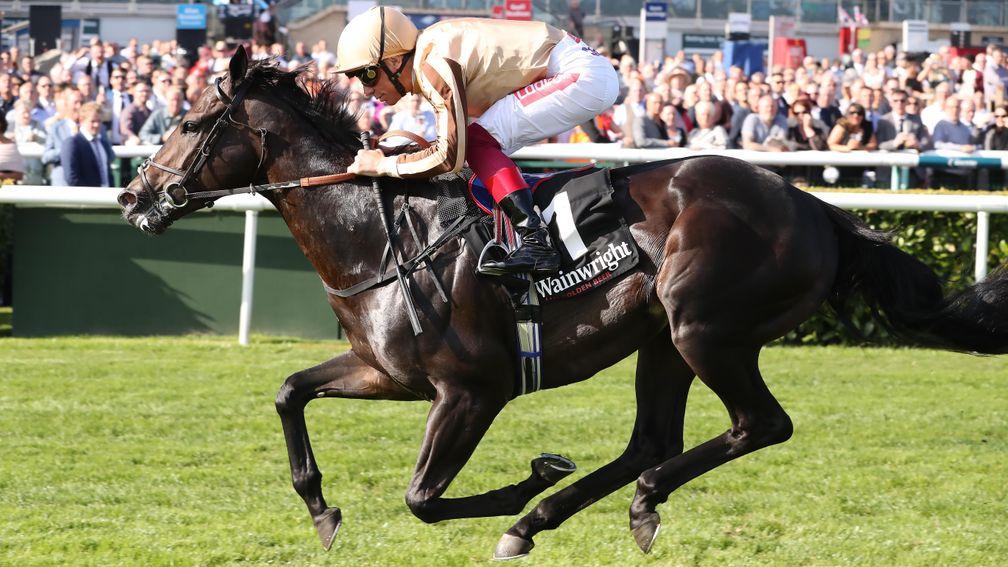 A'Ali and Frankie Dettori winning The Flying Childers at Doncaster