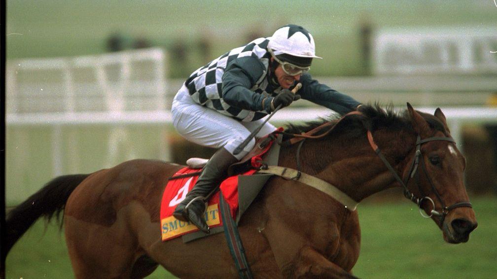Collier Bay and Graham Bradley on their way to Champion Hurdle success