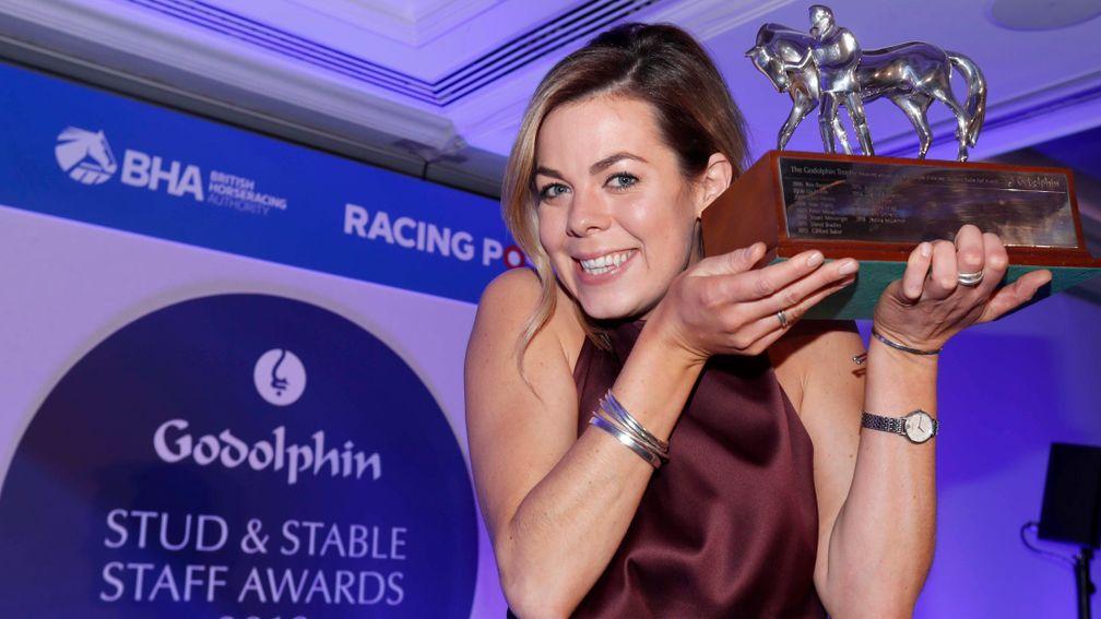 Catriona Bissett, cornwed employee of the year at the Godolphin Stud and Stable Staff Awards